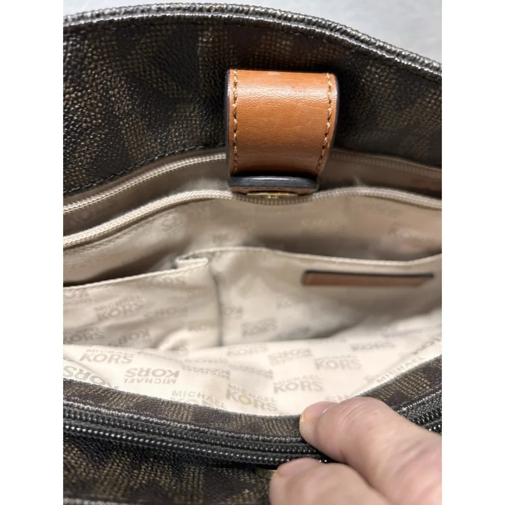 MICHAEL‎ KORS Hamilton Large Shoulder Tote Monogram Brown Bags